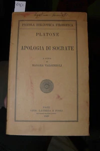 Platone Apologia di Socrate A cura di Manara Valgimigli Bari Laterza 1929 - Imagen 1 de 1