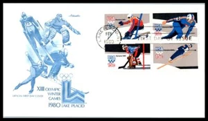 1980 USA Winter Olympics Lake Placid NY Sc 1798b block of 4 FDC Artmaster (L67 - Picture 1 of 1