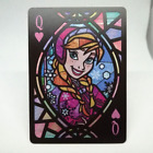 Carte à jouer princesse Anna d'Arendelle Q coeur princes Disney vitraux