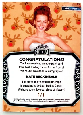 KATE BECKINSALE VERDADERO 1/1 AUTÓGRAFO AUTO HOJA METAL pop siglo vacaciones Navidad Foto 1 de 2