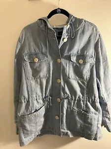 Talbots blaue leichte Denim Jeansjacke Stretchbund definierende Taschen Gr. XL - Bild 1 von 11