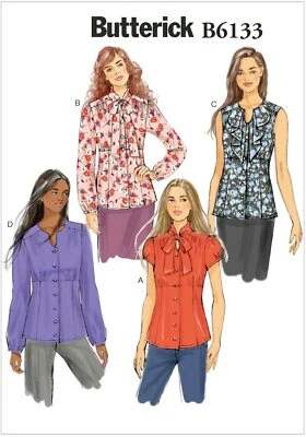 BUTTERICK B6133 | Misses EASY Loose-Fitting Shirts - Sizes 6 8 10 12 14 NEW - Image 1 of 2