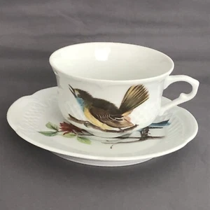 Berry Haute Creation L. Lourioux Porcelaine Vögel auf Ast Tasse & Untertasse Set - Bild 1 von 10
