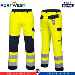 Portwest Hi-Vis Modaflame Hose hohe Sichtbarkeit flammbeständige Arbeitskleidung MV46 - Bild 1 von 8