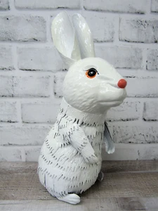 Rustic Charming 13.5" Tall Metal Rabbit Bunny Statue Yard Art Garden Home Decor - Picture 1 of 5