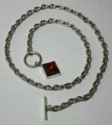 Lori Bonn Designs Sterling Silver Amber Toggle Necklace 18" [081GRA] - Image 1 of 4