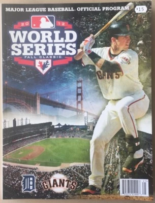 2012 WORLD SERIES PROGRAM GIANTS TIGERS POSEY FRONT BUMGARNER BACK COVER 7238 - Image 1 of 2