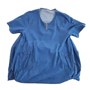 Vestido Minibee con Volantes Para Mujer 3XL Azul De Gran Tamaño Informal Midi Bolsillos Manga Corta - Imagen 1 de 14