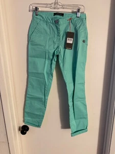 Women NWT "Maison Scotch" blue/green zip up casual pants. Size 27"x. 30" - Picture 1 of 2