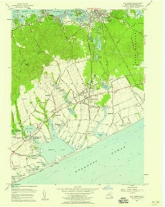 Sag Harbor, NY - 1956 Historical Vintage Map Print, Long Island Cartography Art - Picture 1 of 1