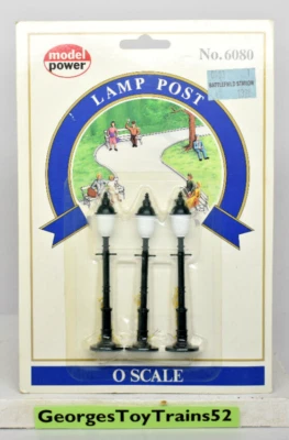 MODEL POWER O GA 1:48 SCALE OLD FASHION LAMP POST 3-PK 6080 NEW IN PKG MSRP $18 - Image 1 of 4