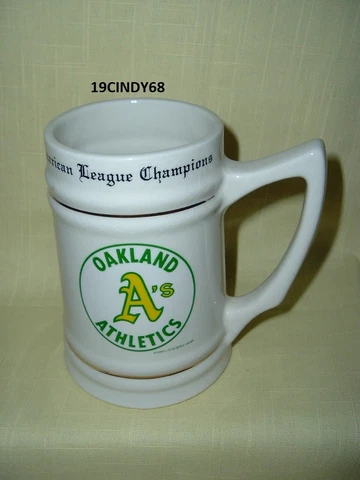 OAKLAND A'S "1988  AMERICAN LEAGUE CHAMPIONS-WORLD SERIES" BEER MUG STEIN Cover