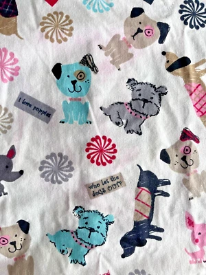Cute Dog Print Womens Scrub Top S By UA Scrubs - Cotton/Polyester - Pockets Vet - Image 1 of 4