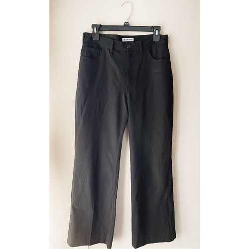 Balenciaga abito nero lana setosa pantalone gamba larga Y2K 00s vita media 36