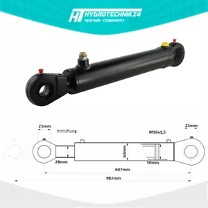 Hydraulikzylinder einfachwirkend 50/28 Hub 375 mit Gelenkaugen 25mm - Bild 1 von 1