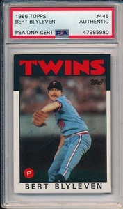 Bert Blyleven Minnesota Twins 1986 #445 Auto Signed Topps Card ~ PSA/DNA Slab - Picture 1 of 7