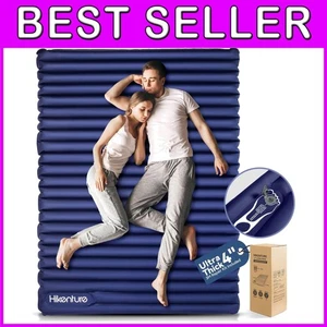 Ultralight Double Sleeping Pad with Built-in Foot Pump - 4" Extra-Thick Comfort - Picture 1 of 8