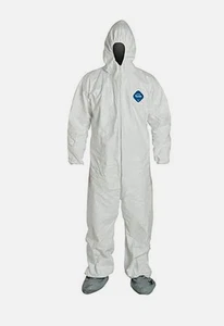 Mono DuPont Tyvek TY122SWHLG002500 400 con capucha con bota 25 piezas tamaño LG... NUEVO - Imagen 1 de 3