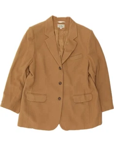 L.L.BEAN Womens 3 Button Blazer Jacket US 16 2XL Brown Wool BY13 - Picture 1 of 4