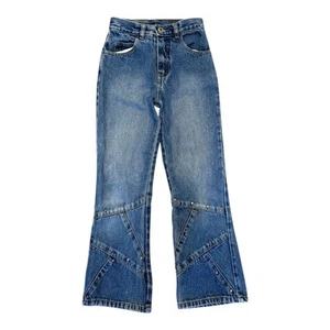 Vintage Street Blues Kids Rhinestone Embellished Denim Jeans Bootcut Girls Sz 7 - Picture 1 of 6