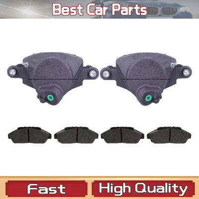 Front Left + Right Brake Calipers & Metallic Pads For 1979-1986 Chevrolet C10 - Image 1 of 4
