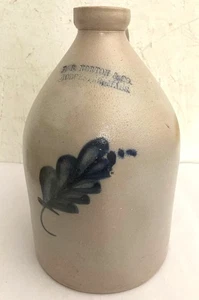 Antique 19th C. Stoneware Jug F.B. Norton Co. Worcester Mass - Picture 1 of 10