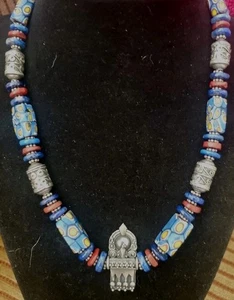 Collar de plata de ley 925 de vidrio artístico veneciano Estate murano  - Imagen 1 de 23