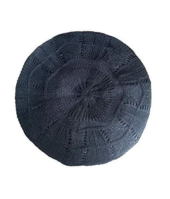 Boina de punto forrada de satén para mujer Damas Invierno Otoño cálida y talla única negra Foto 1 de 4