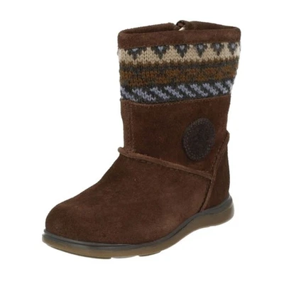 CLARKS NUEVOS PRIMEROS ZAPATOS BEBÉ NIÑA HONGO GAMUZA CREMALLERA BOTAS EE. UU. 5.5 Foto 1 de 4