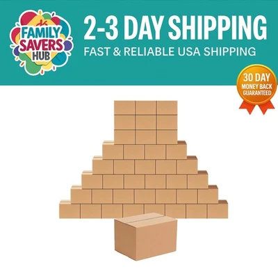 Compact 8x6x6 Shipping Boxes - 40 Pack Recyclable Cardboard for Moving & Mailing - Image 1 of 4