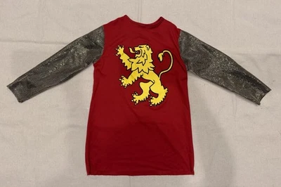 MEDIEVAL LORD Knight King Arthur Halloween Costume Play Red Lion Shirt Kids Sz L - Image 1 of 4