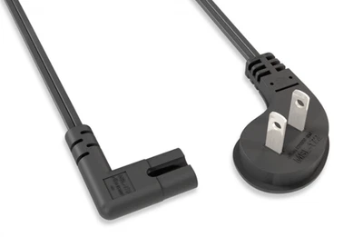 AYA 18AWG 300V Ultra Low Profile NEMA 1-15P to Right Angled C7 Non-Polarized Pow - Image 1 of 2