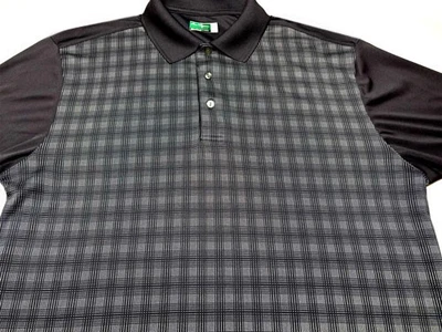 Ben Hogan Mens Pullover Knit Short Sleeve Polyester Gray Plaid Shirt X Large XL - Image 1 of 4