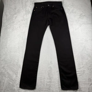 Levis 501 Jeans Mens 30x36 Black Button Fly Denim Pants Classic Grunge Pants - Picture 1 of 17