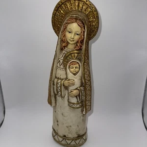 Vintage Mary Madonna & Child Paper Mache 12 Inch Statue Figurine Japan - Picture 1 of 10