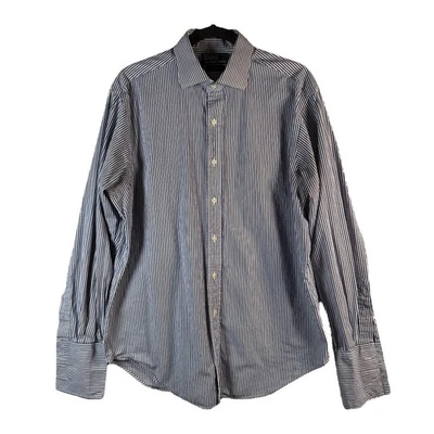 Camisa de vestir Polo Ralph Lauren para hombre 16,5 34/35 azul blanco a rayas Regent clásica Foto 1 de 4