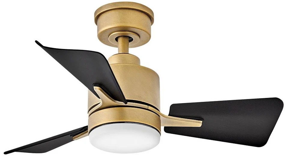 Ventilador de teto 30" Hinkley Atom Heritage latão e preto LED com controle remoto - Imagem 1 de 1