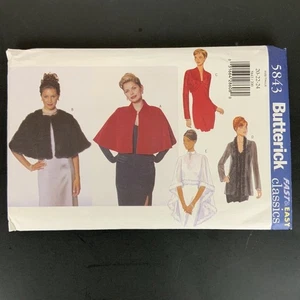 Butterick 5843 Misses Cape Jacket Cover-Up Plus Size 20-24 Sewing Pattern Uncut - Picture 1 of 3