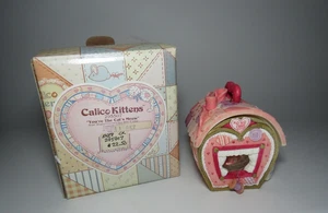 You're The Cat's Meow 1997 Enesco Calico Kittens Covered Box W/ Ornament 295507 - Picture 1 of 8