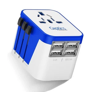Universal Travel Adapter Plug World Power W/ 4 USB Ports - Charge Cell Phones... - Picture 1 of 8