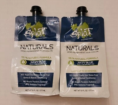 Color de cabello semipermanente Splat Rebellious Colors Naturals azul marino. 6 fl oz  Foto 1 de 2