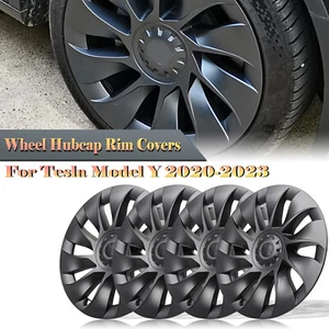 20" Wheel Cover Hub Cap Hubcap For Tesla Model Y 2020-2024 2021 2022 Gray 4pcs - Picture 1 of 20