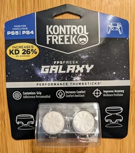 White PS5|PS4 Kontrol Freek FPS Galaxy 1 Mid 1 High Rise Perfomance Thumbsticks - Picture 1 of 2