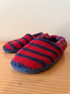 M&S Red & Navy Blue Stripped Slippers Size 3 Lightly worn