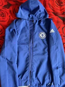Chelsea Football Jumper Jacket Adidas Full Zip Mens Kids Small S Blue - Picture 1 of 1