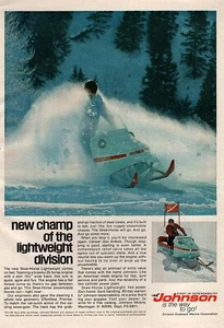 1970 Johnson Skee-Horse Snowmobile Original Color Ad - Picture 1 of 1