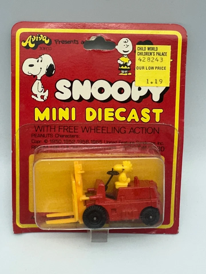 Carretilla elevadora de conducción Aviva Hasbro Peanuts Snoopy Diecast Woodstock, 1:64, nueva en caja lote A Foto 1 de 4