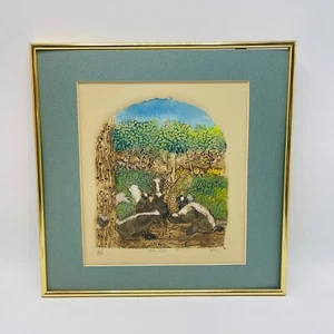 PTL Pastel On Paper Oh, No P.T.L. Bill Linda Neely Skunks Signed Numbered 61/250 - Picture 1 of 15