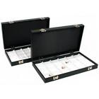48 Slot Display White Faux Leather Tray Travel Case