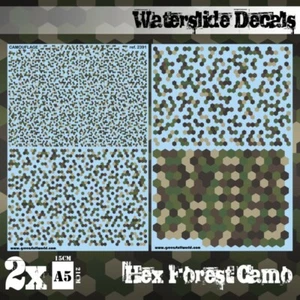Green Stuff World Decal sheets - HEX FOREST CAMO New - Picture 1 of 1